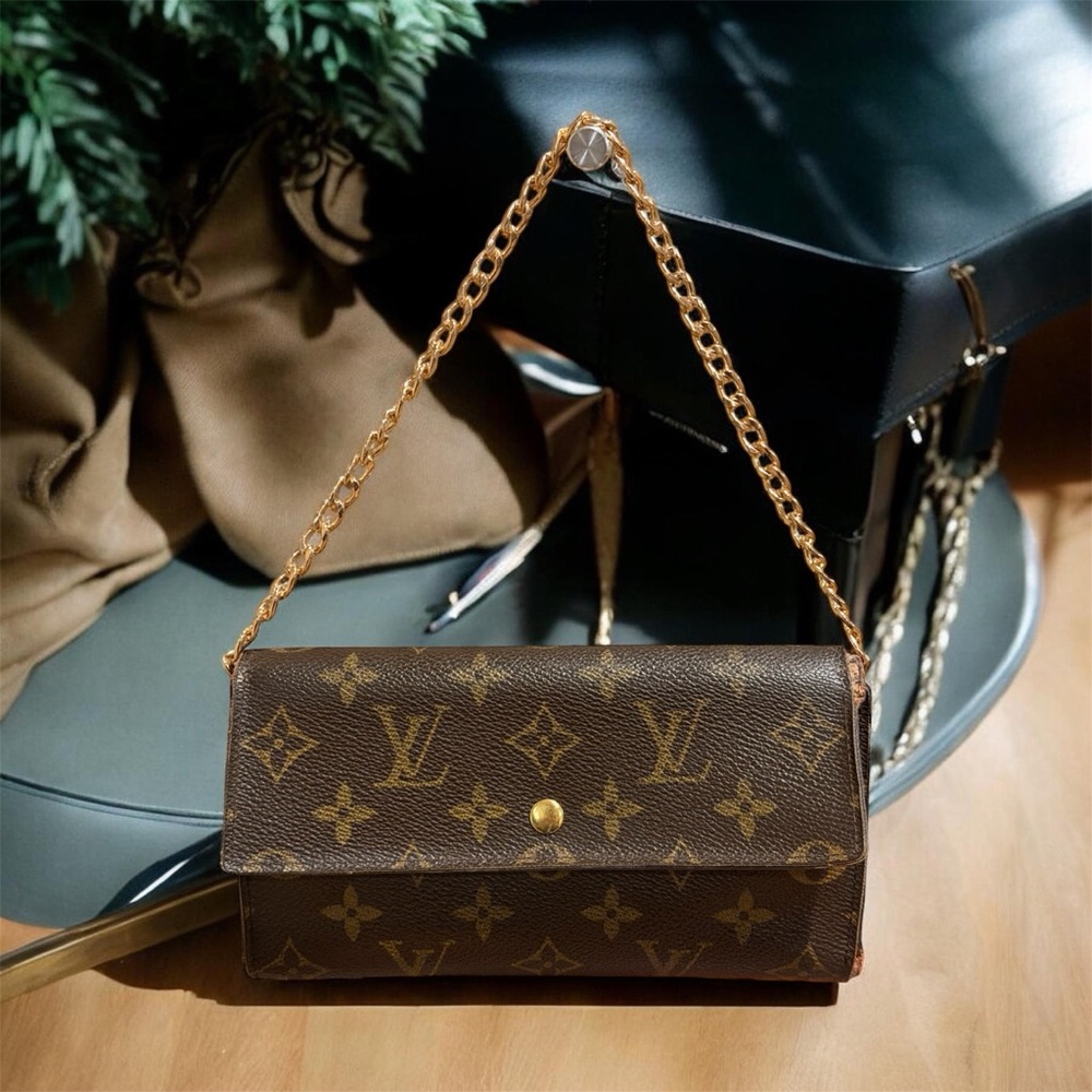 Louis Vuitton Brown Monogram Chain Wallet